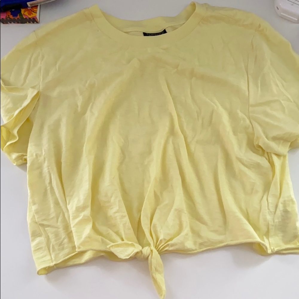 topshop simple yellow short sleeve tee